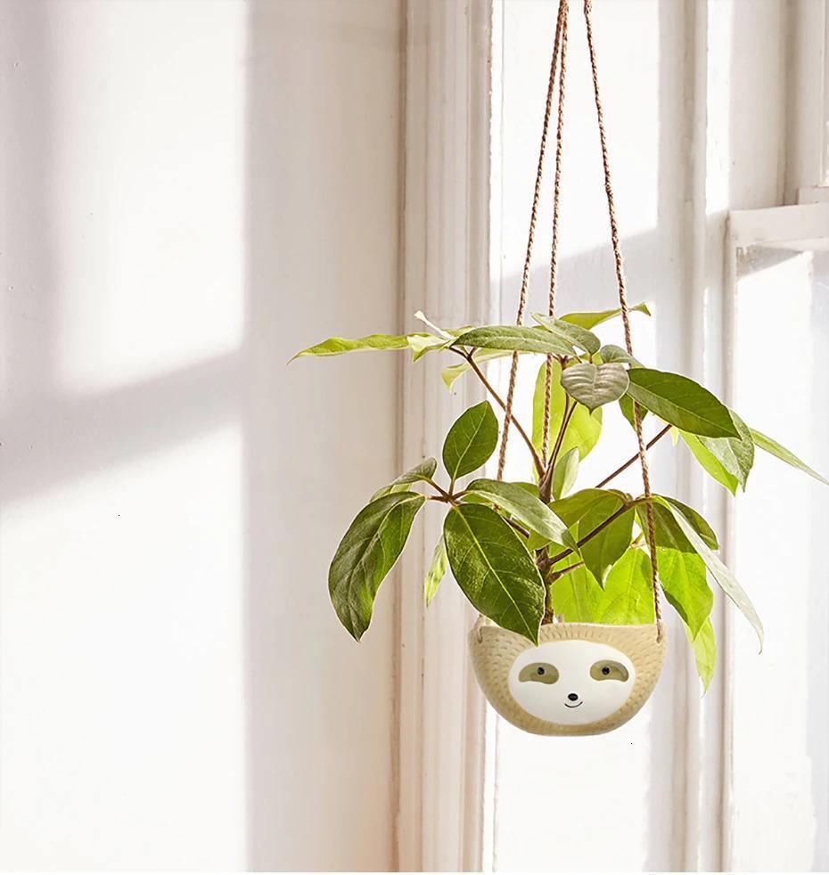 Sloth Ceramic Hanging Succulent Planter
