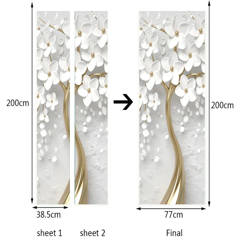 3D Stereo White Flowers Mural Wallpaper