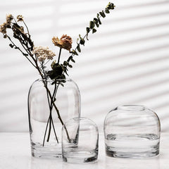 Flower Vase Grey Glass