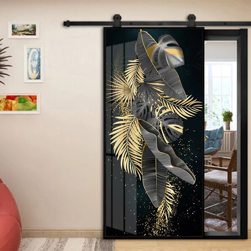 3D Golden Banana Leaf Wallpaper