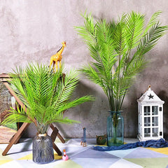 70-125cm Artificial Large Rare Palm Tree Green Realistic Tropical Plants Indoor Plastic Fake Tree Home Hotel Christmas Decorat