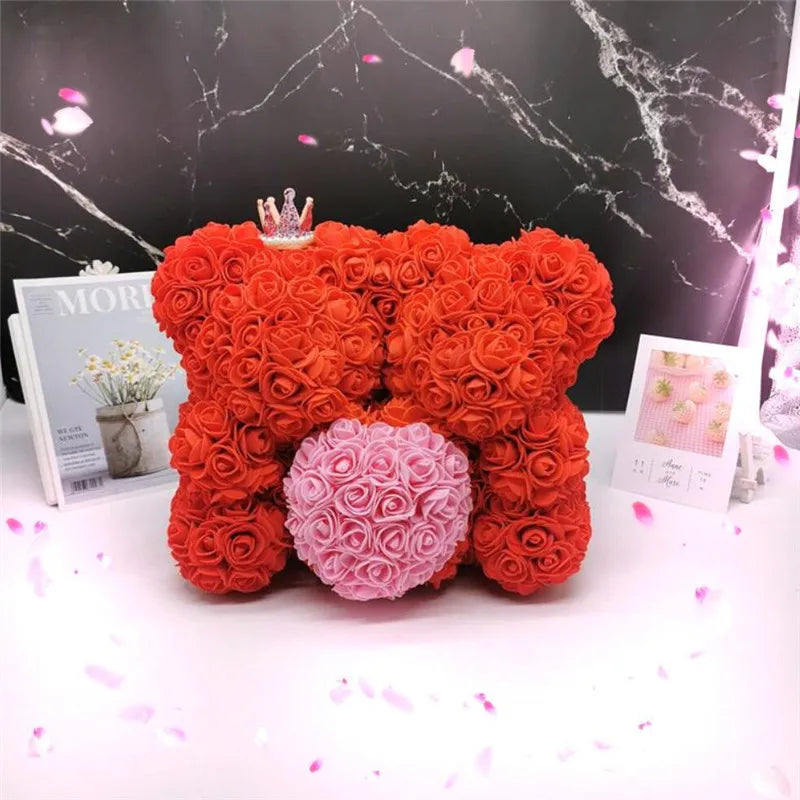 Teddy Bear Rose Flower Artificial Decoration