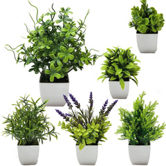 Artificial Plants Lavender Potted Bonsai Green Mini Tree Plants Fake Flowers Potted Ornaments for Home Garden Party Hotel Decor
