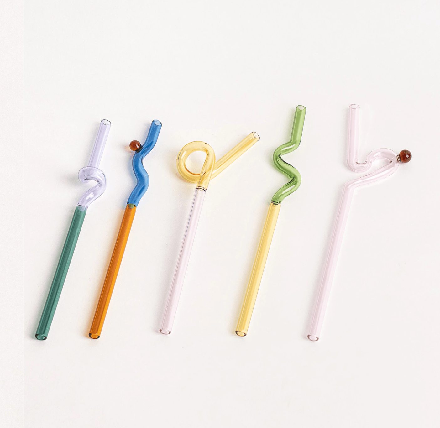 Twist Colorful Glass Straw