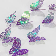 3D Purple Blue Butterflies Wall Stickers