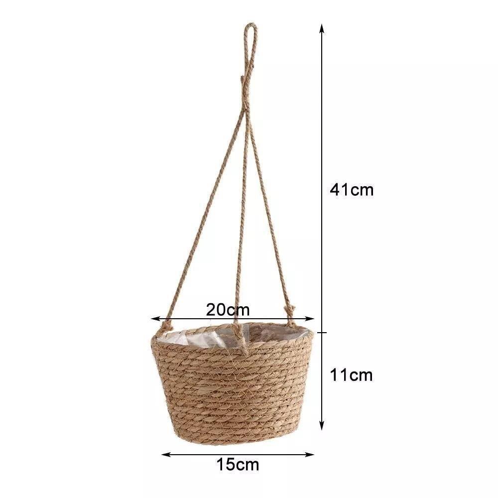 Woven Jute Rope Hanging Planter Basket