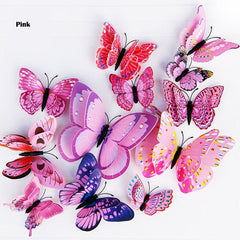 12Pcs Double layer 3D Butterfly Wall Sticker