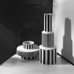 Bauhaus Minimalist Black & White Vases