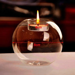 Crystal Ball Glass Tea Light Candle Holder