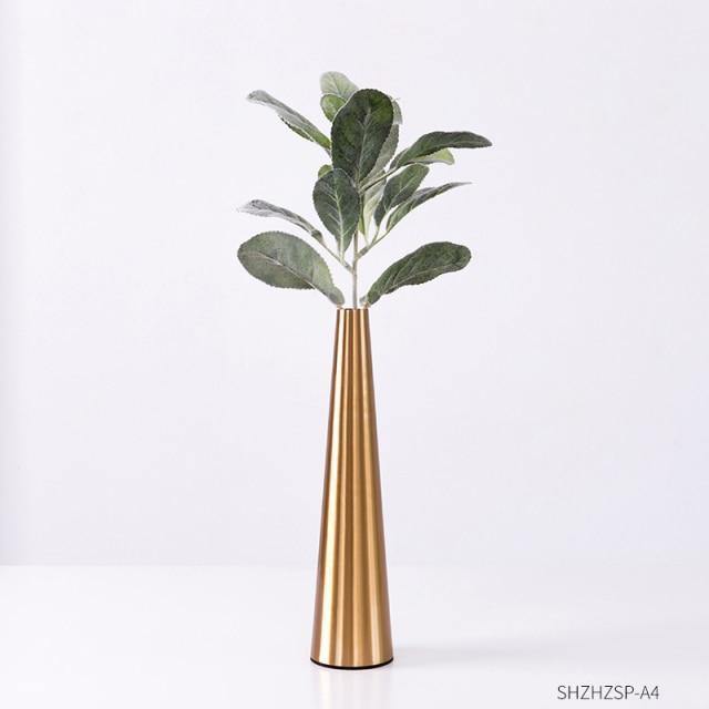 Gold Metal Cone Vase