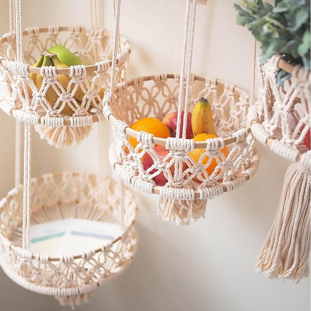 Mae Tiered Macrame Hanging Basket