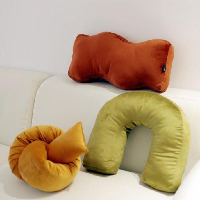 Velvety Retro Shapes Pillow