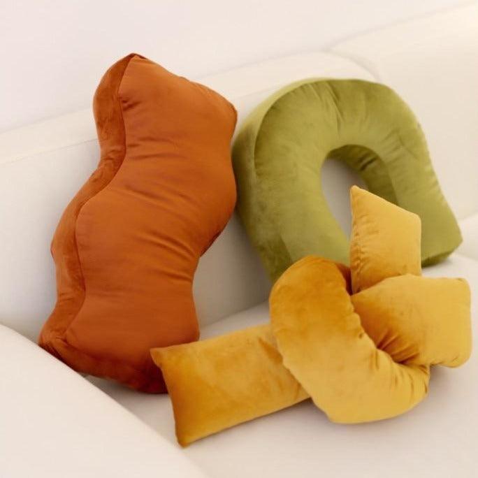 Velvety Retro Shapes Pillow