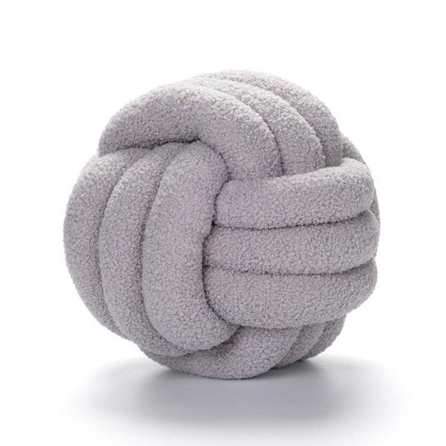 Triple Knot Cotton Fleece Pillow LightGray / Small | Sage & Sill