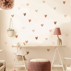 ملصق حائط إبداعي على شكل قلوب بوهو